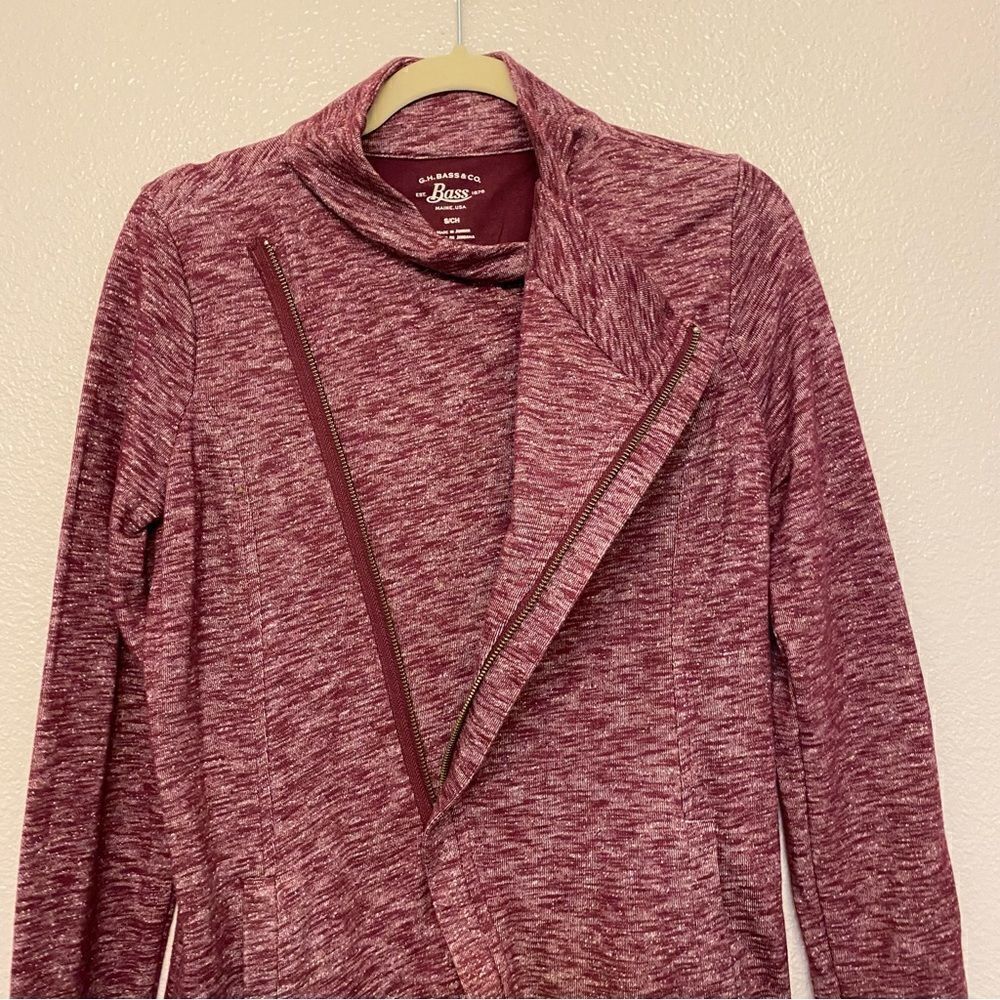 G.H. Bass womans Knit w/pockets Asymmetrical full zip Cardigan shacket Jacket S - Picture 5 of 12